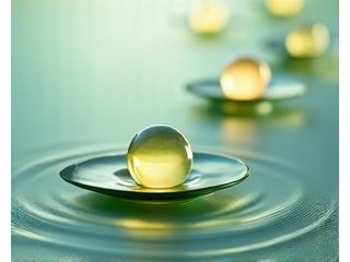 Abstract depiction of balanced hormones using subtle gradients and interconnected spheres.