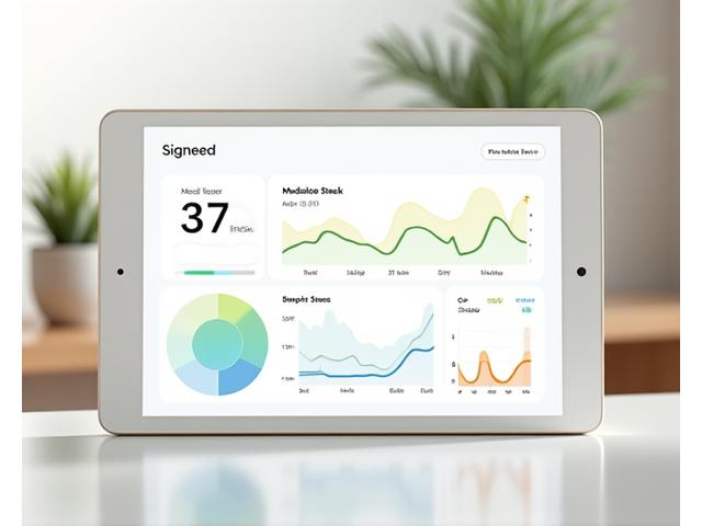 A digital dashboard displaying mood improvement charts, meditation streak count, and stress level reduction graphs