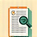 Icon depicting regular security audits, with a magnifying glass over a document or network diagram, indicating thorough checks.
