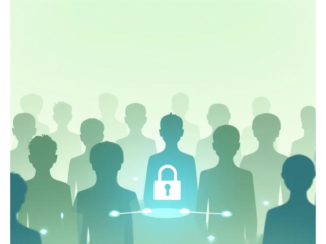 Illustration showing multiple diverse user avatars connected by subtle lines, symbolizing a supportive online community, with a small lock icon indicating privacy. The background is soft and inviting.